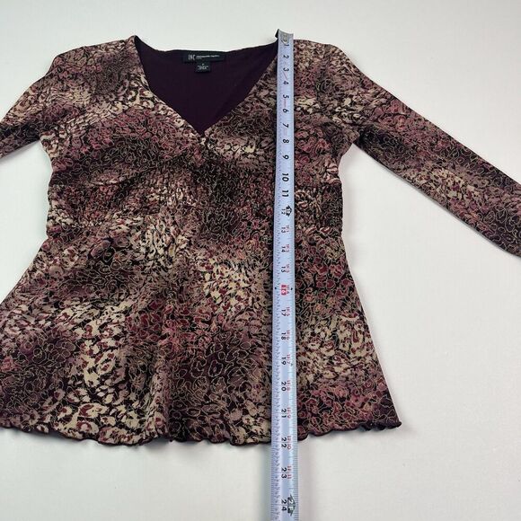 INC Y2K Burgundy Mesh Babydoll Top XS P Floral Fairycore Grunge Indie - Picture 7 of 9